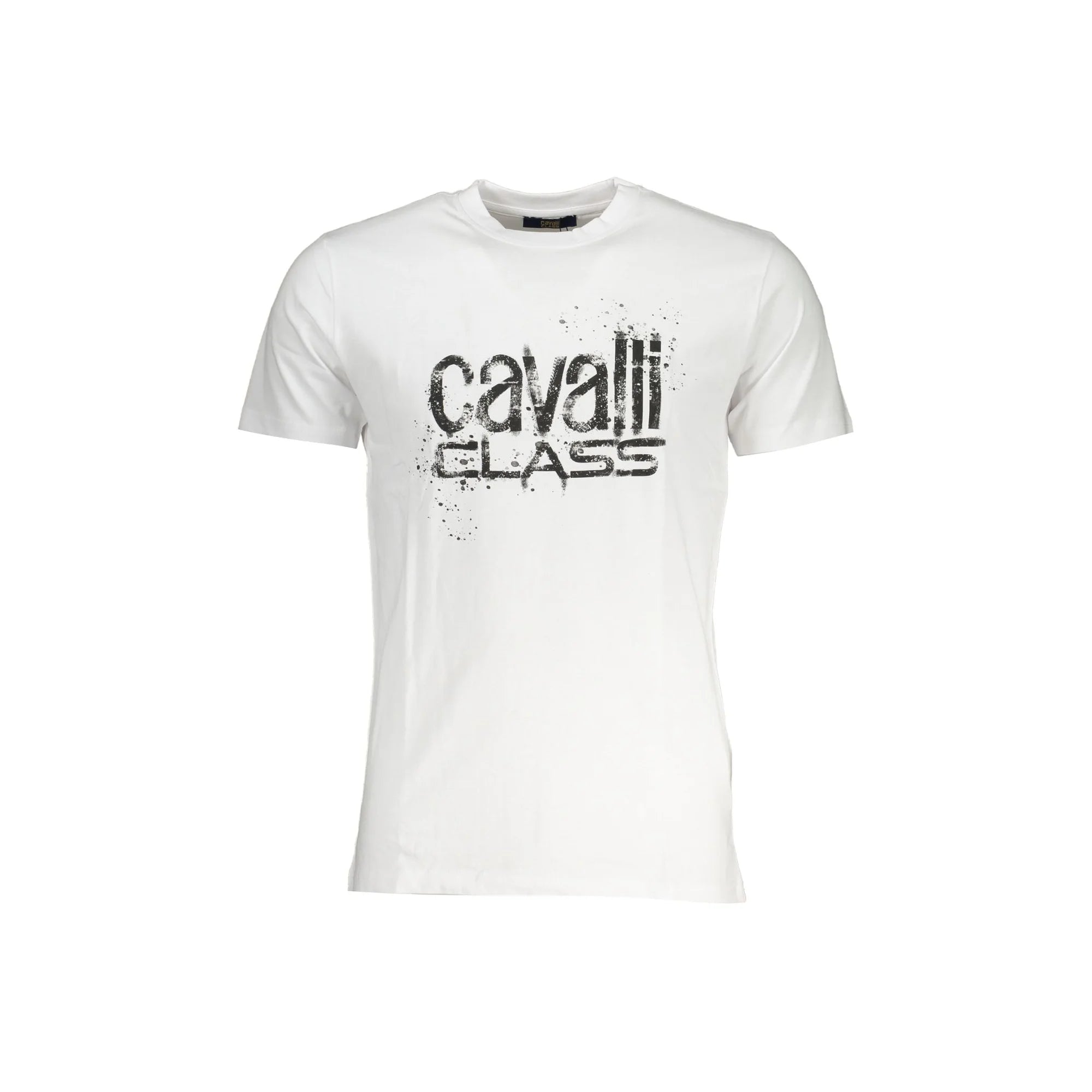 Cavalli Class T-Shirt Maniche Corte Uomo Bianca Stampa Logo Bianco - foto prodotto